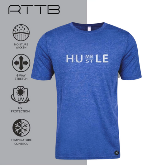 Mens Humble/Hustle shirt (heather royal blue)