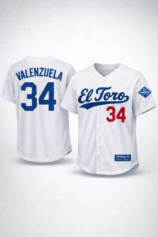 (Adult)Licensed - Authentic Fernando Valenzuela 81, 88 World Series EL Toro -Limited edition Jersey
