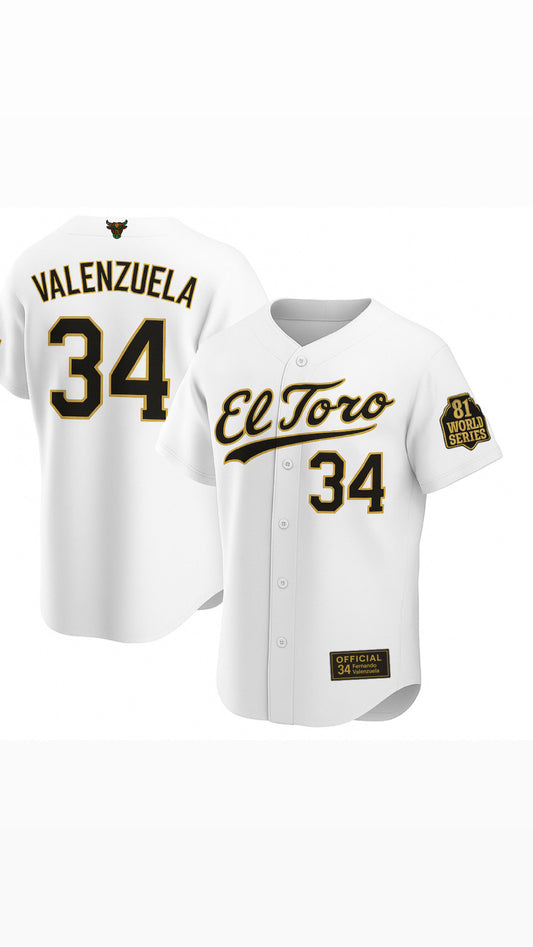 Fernando Valenzuela 81 World Series EL Toro Authentic Gold Limited Edition Jersey - ADULT