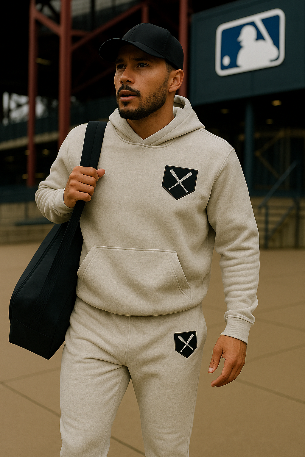 Mens quality heavyweight Joggers with Home plate logo -